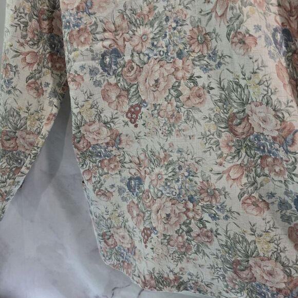 Vintage Blazer Womens 1X Pink Floral 1 Button Cottagecore Tea Garden 90s 80s - Picture 8 of 12